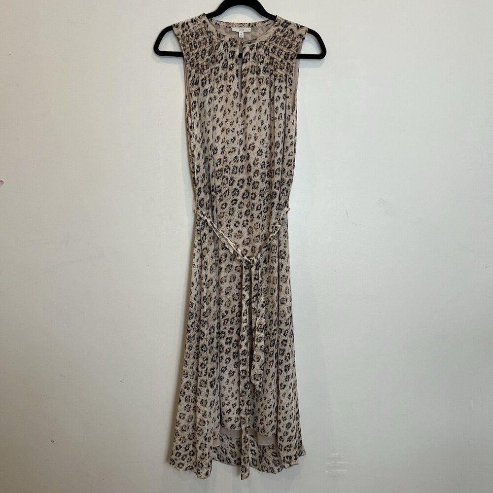 Joie Corrin Leopard Animal Print Sleeveless Midi Dress with Belt XS